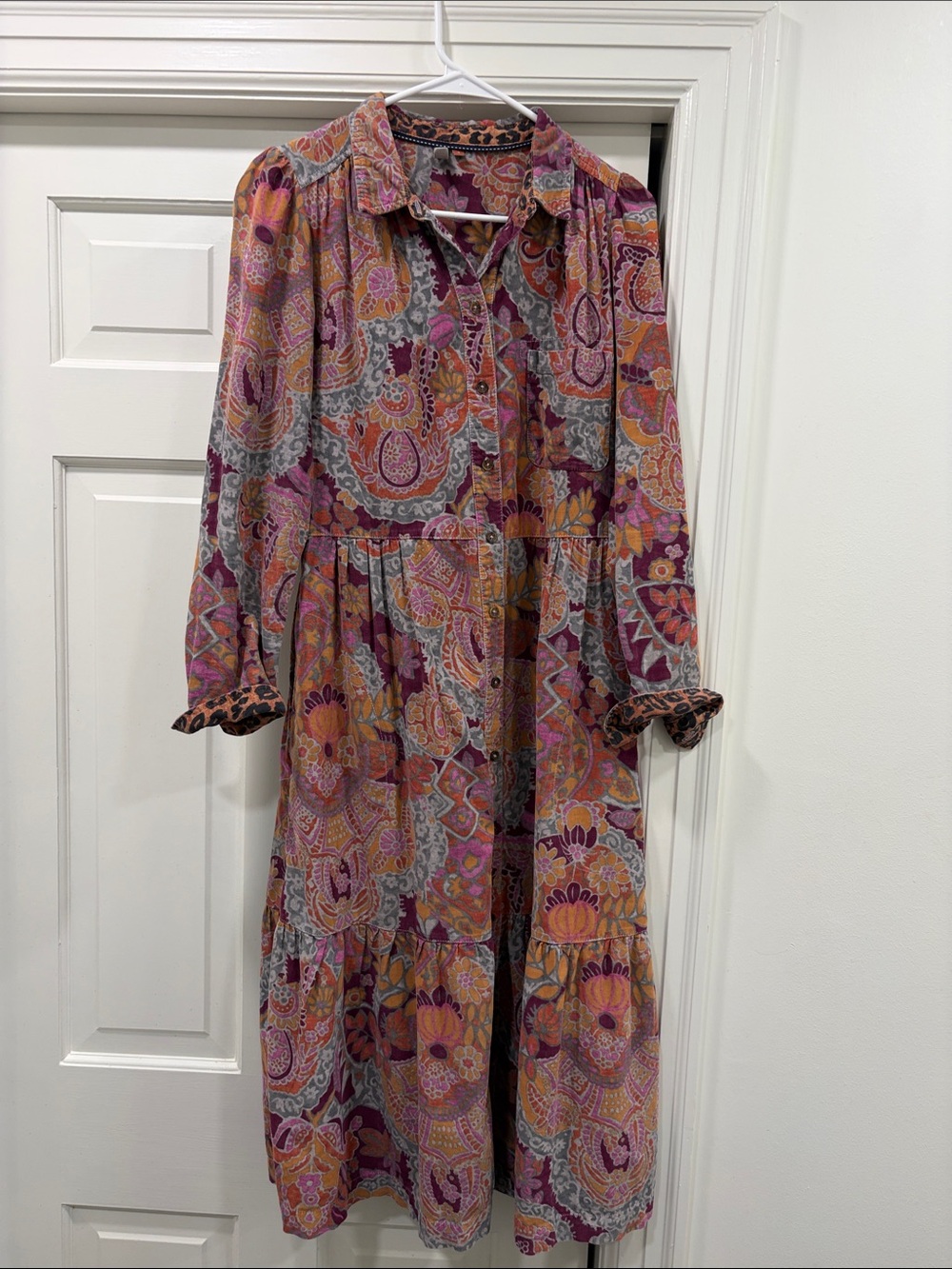 Anthropologie Pilcro Multicolor Paisley Tiered Maxi Dress